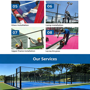 Cerramiento para Cancha de Tenis con Marco de Aluminio y Fibra de Carbono T700, Vidrio Templado de 12mm de Espesor, Fabricante OEM con Logotipo Personalizado - Product Image 5