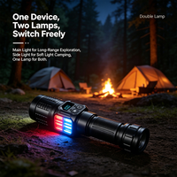 Lampe torche LED haute intensité avec zoom, lumière latérale COB, capuchon magnétique, chargement USB-C et affichage numérique de la batterie