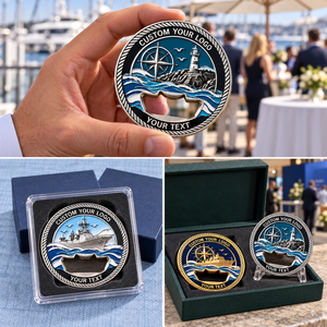 Custom Nautical Bottle Opener Challenge Coins 3D Relief Ship Lighthouse Enamel Corporate Commemorative Promotional Gifts - Product Image 2