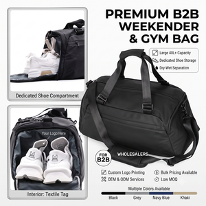 Sac de voyage multifonctionnel grand format avec compartiment à chaussures - Sac de week-end durable et imperméable - Vente directe usine - Product Image 2
