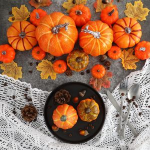 <strong>Large</strong> and Small Outdoor Artificial Foam <strong>Pumpkins</strong> for Halloween Thanksgiving Christmas Easter Graduation Decorations - Product Image 4