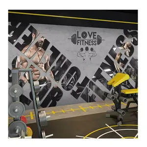 Mural de fondo de cemento gris para gimnasio decoración industrial papel pintado personalizado moderno personalidad Fitness deporte Peel And Stick