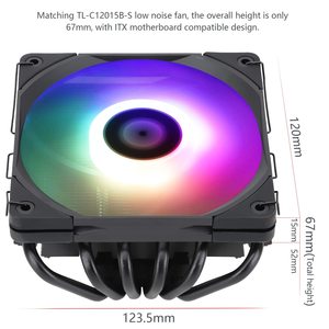 Thermalright AXP120 X67 Black ARGB CPU Low Profile Air Cooler avec ventilateurs de refroidissement 120MM pour carte mère ITX - Product Image 6
