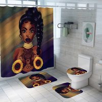 <strong>Best</strong> <strong>Selling</strong> Black Girl American Printing Style Polyester Waterproof <strong>Bathroom</strong> Shower Wholesale <strong>Curtain</strong> in Stock
