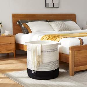 Cesto de ropa sucia decorativo de alta calidad, cesta de almacenamiento tejida para juguetes, papelera, almohadas para sala de estar - Product Image 3