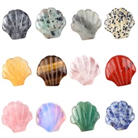 Vente flash : Charme vintage en pierre précieuse pour fête, 30 mm, en forme de coquille, cristal naturel, pierre précieuse en vrac, ornement de mode, pierre de poche, cadeau, sélection