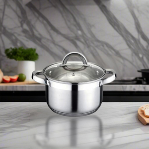 KM-S01 Stainless steel pot <b>cookware</b> with glass lid cooking pot Stainless Steel Houseware Products Modern Kitchen Designs - Product Image 3