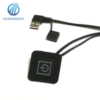 Interrupteur à bouton poussoir carré éclairé, interrupteur à bouton poussoir Led en Silicone
