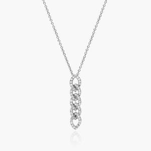 Timeless Women's Link Chain <b>Necklace</b> with Moissanite Brilliant Sparkle in <b>Solid</b> 925 <b>Silver</b> for Party Occasions - Product Image 2