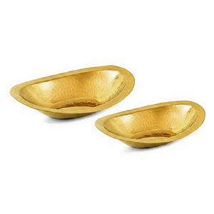 Panier à pain ovale en acier PVD doré en gros - Durable, compatible lave-vaisselle, écologique, non toxique, marque personnalisée disponible - Product Image 1