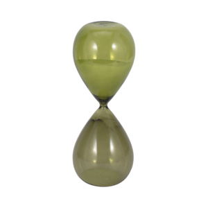 Scultura a Clessidra Decorativa da Tavolo per Casa, Ufficio, Tavolino da Caffè, Caminetto, Scrivania - Pezzo d'Arte in Vetro Verde - Product Image 2