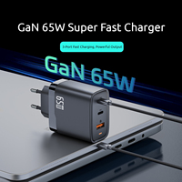 Chargeur au nitrure de gallium 65W, tête de charge rapide PD 65W, pour Xiaomi, iPhone 16 Pro Max, tablettes et ordinateurs portables