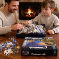 Boîte en papier personnalisée haut de gamme pour puzzle artistique souvenir, jeu familial relaxant, emballage cadeau, boîte avec couvercle et base en papier recyclable