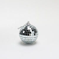 Boule disco en verre artisanale pour intérieur, ornement suspendu pour fêtes de Noël et festivals, fournitures écologiques