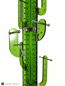 Porte-manteau pliable en acrylique vert en forme de cactus, sur pied, avec 4 crochets, mobilier de maison moderne, organisateur décoratif pour - Product Image 3