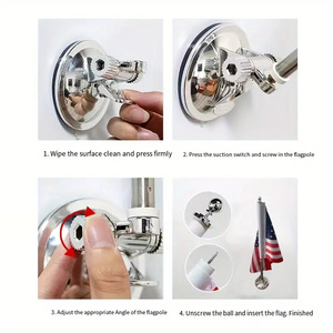 Individuelle Logo-Saugnapf-Montierte Auto-Motorhaubenflagge <span class=keywords><strong>USA</strong></span> Fahrzeug-Motorhaubenflagge mit Metallfahnenmast zur Autodekoration - Product Image 3