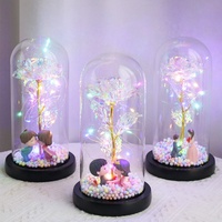 Meistverkaufte LED-Beleuchtete Rosenblumen-Geschenke Künstliche Rose in Glaskuppel Perfektes Geschenk zum Muttertag Hochzeiten