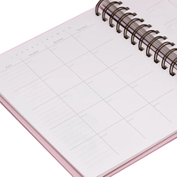 Planificateur financier hebdomadaire et quotidien A5 2024, couverture rigide spirale personnalisée rose - Vente en gros