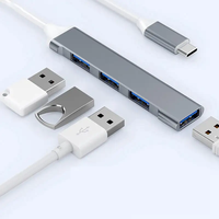 Hub USB 3.0 4 ports, station d'accueil d'extension, 4 en 1, adaptateur de station d'accueil, type C, USB, Macbook, ordinateur portable, téléphone portable, iPad, fonction de charge et de données