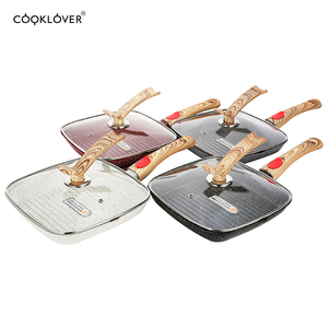 Die Cast 28cm Aluminum <strong>Grill</strong> <strong>Pan</strong> with Non-stick Coating Induction Bottom Cookware <strong>Fry</strong> <strong>Pan</strong> - Product Image 6