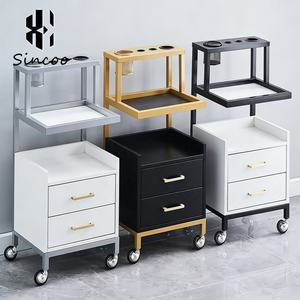 Modern High Quality Metal Commercial Salon <b>Trolley</b> with 4-Wheel Storage Cart for Barbershop Beauty Salon & Workshop Use - Product Image 2