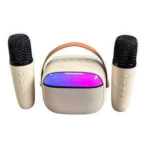 无线卡拉OK麦克风蓝牙音箱RGB灯便携式卡拉OK音箱FM收音机USB TF卡AUX音乐音箱派对音箱 - Product Image 1