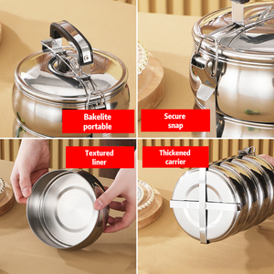 Gıda sıcak paslanmaz çelik bento kutuları hint carrier in taşıyıcı davul şekli yemek kabı seti öğle yemeği kutuları çocuklar için - Product Image 6