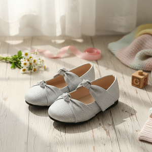 OZKIZ Chaussures de ville coréennes haut de gamme pour enfants D09 Ballerines pour filles avec nœud couleur unie pour 2-6 ans Vente en gros Mode enfant pour Printemps/Automne - Product Image 3