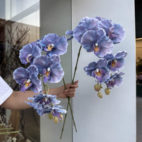 Fleurs artificielles en gros, orchidée à 9 têtes, toucher réel, Phalaenopsis imprimée en 3D, fleurs Amabili, décorations pour la maison