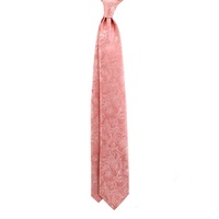 Cravate en microfibre de polyester tissée à motif floral pour homme, sur mesure, vente en gros Chine, pour fleuristes, rose corail