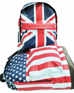 Hot Sale Canvas <strong>Bags</strong> Cool <strong>UK</strong>&amp;USA Flag Custom National Flag Print Stylish Graffiti Pattern School Backpack - Product Image 2