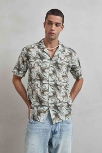 Camicia da uomo in stile hawaiano per le vacanze, camicia casual a maniche corte con stampa artistica in marmo - Product Image 2