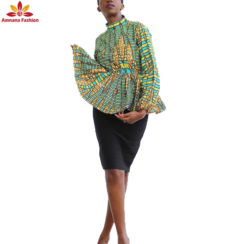 Produk Baru Atasan Afrika Musim Gugur Musim Dingin untuk Wanita Print Top Fashion Ankara Harga Paling Kompetitif