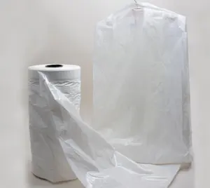 Оптовая продажа, белый прозрачный пластиковый мешок для одежды на заказ, одноразовый чехол для платья