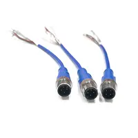 Connecteur rapide type M12 avec câble mâle à Code A, raccord de fil blindé en PVC, série M12, 1 m, 4 broches