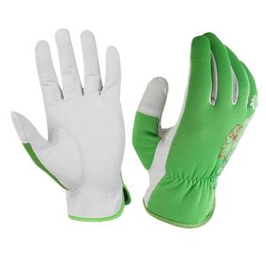 GL2010 Guantes de seguridad de piel de oveja Guantes DE TRABAJO protectores de cuero de cabra de grano de cerdo con puño elástico y espalda de algodón - Product Image 6