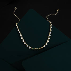 Collares de cadena tipo tenis ovalados multicolor con circonitas cúbicas (CZ) estilo Iced Out, chapados en cobre, de moda, para uso diario o fiestas - Product Image 4