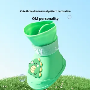 Botas de Lluvia de Silicona con Dibujos Animados de Golden Retriever de Raza Grande, Antideslizantes, Impermeables, Resistentes al Desgaste, Zapatos <span class=keywords><strong>para</strong></span> Perros <span class=keywords><strong>para</strong></span> Todas las Estaciones, China - Product Image 1