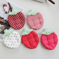 Sous-verre fraise style Ins - Sous-verre en tissu mignon isolant thermique - Tapis décoratif anti-brûlure pour bureau
