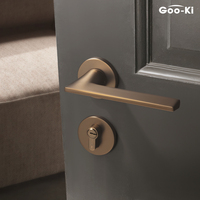 Goo-Ki KARAMAY - Paire de poignées de porte intérieures modernes en alliage de zinc pour porte en bois brun foncé