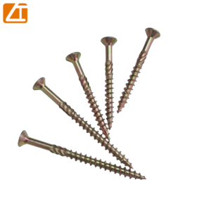 <span class=keywords><strong>Viti</strong></span> autofilettanti Phillips Pozidrive a testa piatta in <span class=keywords><strong>acciaio</strong></span> al carbonio zincato giallo <span class=keywords><strong>per</strong></span> mobili in MDF - Product Image 2
