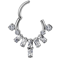 Anneau de piercing segmenté articulé en titane ASTM F136 plaqué or 18K 24K, pour oreilles et nez, bijoux de corps, vente chaude