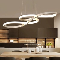 Luminaires suspendus Zeal Lighting, design minimaliste nordique, en fer, anneau linéaire incurvé, pour restaurant, cuisine