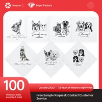 Serviettes commémoratives personnalisées pour animaux de compagnie, gravées sur mesure, double couche, en pâte de bois vierge épaissie, avec empreinte de patte et photo, douces et absorbantes