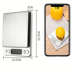 Balance de cuisine numérique à affichage LCD alimentée par piles AAA, 0,01 g - 500 g, mini balance personnelle pour bijoux, aliments, café, en ABS/acier inoxydable - Product Image 4