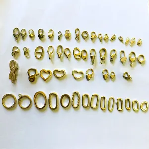 Whole Sell Jewelry Gripper Accessories Set Brass Hardware Spring Hook Necklace Fastener Brass Jewelry Bracelet Clasp