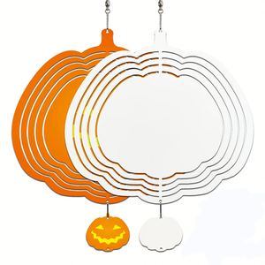 Customized DIY White Modern <b>Garden</b> Pumpkin Shape Metal Stainless Steel Sublimation Blank <b>Wind</b> <b>Spinner</b> - Product Image 1
