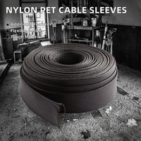 Gaine de câble tressée en nylon extensible personnalisée Leko FBT, diamètre intérieur 2 mm, pour la protection des câbles, homologuée 220 V, -20°C~+115°C