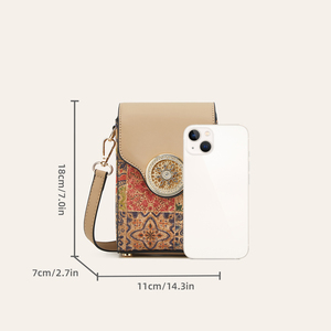 Bolso Bandolera para Celular <span class=keywords><strong>de</strong></span> Mujer, Diseño Vintage <span class=keywords><strong>con</strong></span> Estampado <span class=keywords><strong>de</strong></span> <span class=keywords><strong>Corcho</strong></span>, Mini Bolso <span class=keywords><strong>de</strong></span> Hombro <span class=keywords><strong>con</strong></span> Cierre - Product Image 5