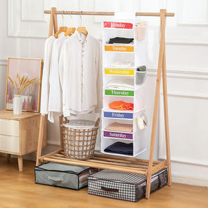 Organizador de <span class=keywords><strong>Armario</strong></span> Semanal de 5/6 Estantes para Niños, Organizador de Ropa Diaria Colgante, Divisores de Ropa por Días de la Semana - Product Image 2